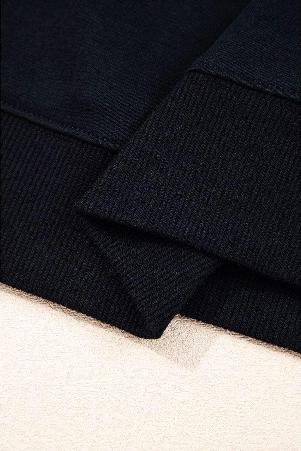 Navy Blue Preppy Striped Sleeve Loose Sweatshirt
